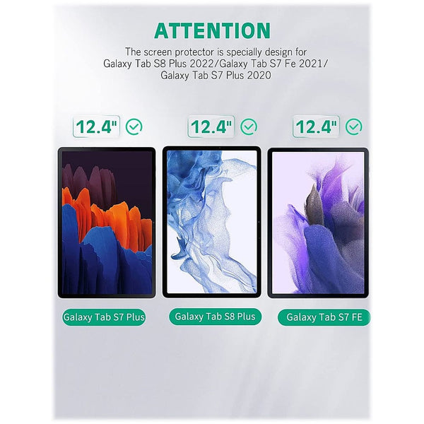 ZeroDamage Ultra Strong Tempered Glass Screen Protector for Galaxy Tab S8+, Tab S9+ and Tab S9 FE+ - Clear