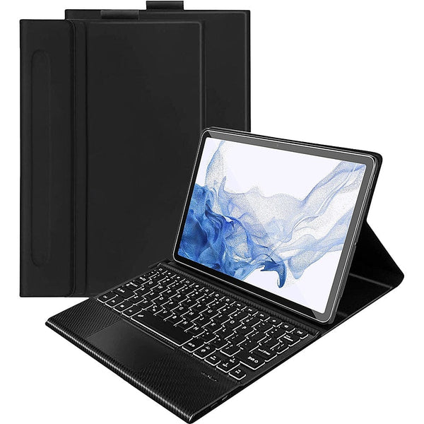 Keyboard Case with TrackPad for Samsung Galaxy Tab S8, Tab S9 and Tab S9 FE - Black