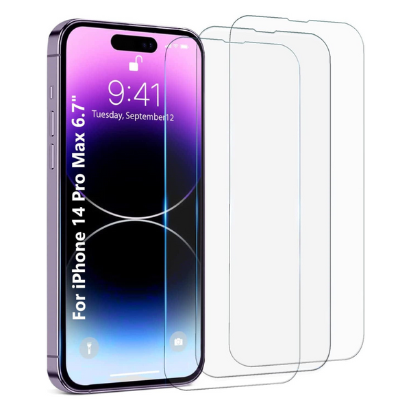 ZeroDamage Ultra Strong Tempered Glass Screen Protector for Apple iPhone 14 Pro Max (2-Pack) - Clear