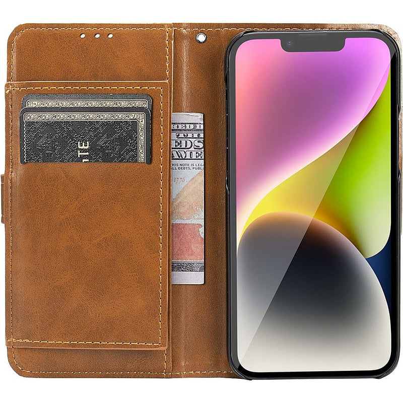 Folio Wallet Case for Apple iPhone 14 - Brown