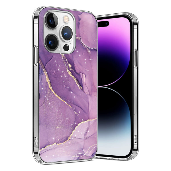 Marble Series Case for Apple iPhone 14 Pro Max - Purple Marble