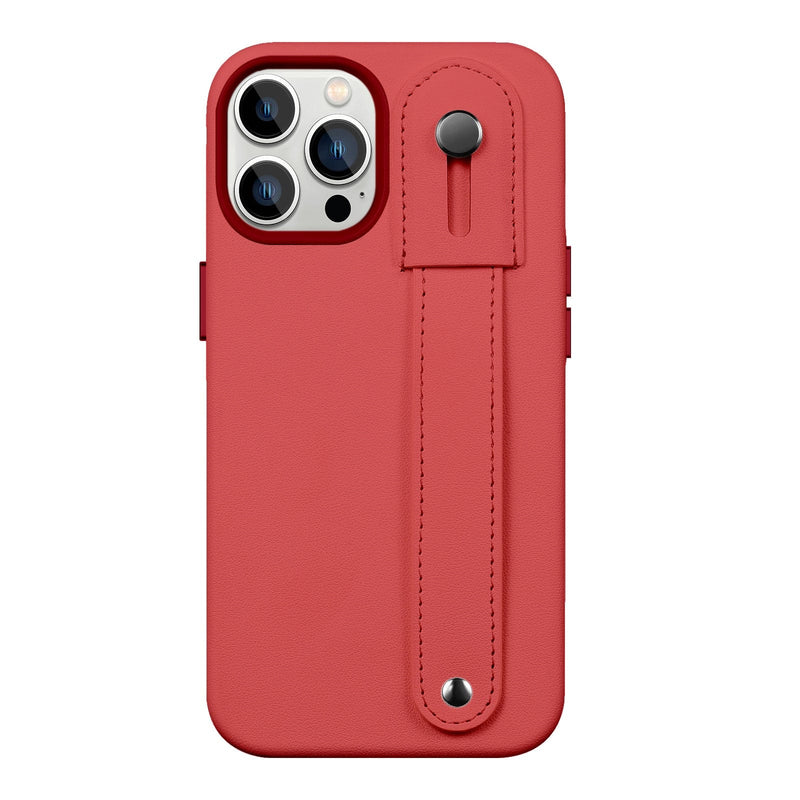 FingerGrip Series Case Faux Leather with Magsafe for Apple iPhone 14 Pro Max - Red