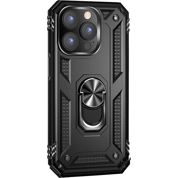 Military Kickstand Series Case with Belt Clip for Apple iPhone 14 Pro Max - Black