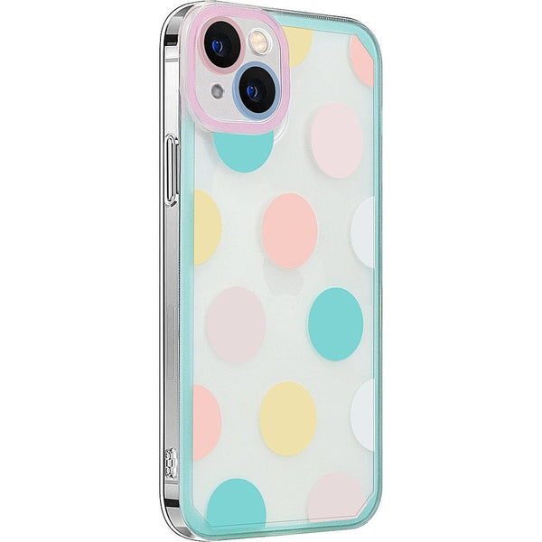 PolkaDot Hybrid-Flex Hard Shell Case for Apple iPhone 14 Plus - Clear/Pink/Teal