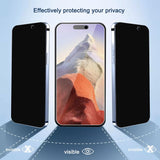 ZeroDamage Ultra Strong+ Tempered Glass Screen Protector for Apple iPhone 15 (2-Pack) - Privacy