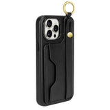 Fingergrip Case with Card Slot for iPhone 15 Pro Max - Black