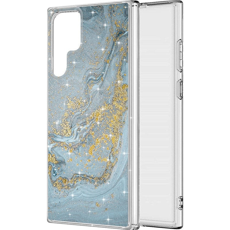 Marble Series Case for Samsung Galaxy S23 Ultra - Blue/Gold