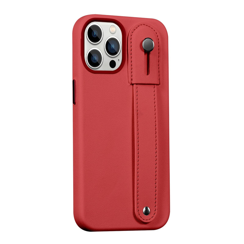 FingerGrip Series Case Faux Leather with Magsafe for Apple iPhone 14 Pro Max - Red