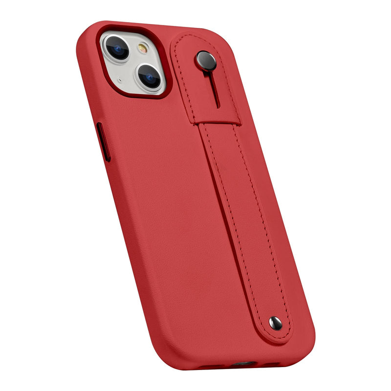 FingerGrip Series Case Faux Leather with Magsafe for Apple iPhone 14 Plus - Red