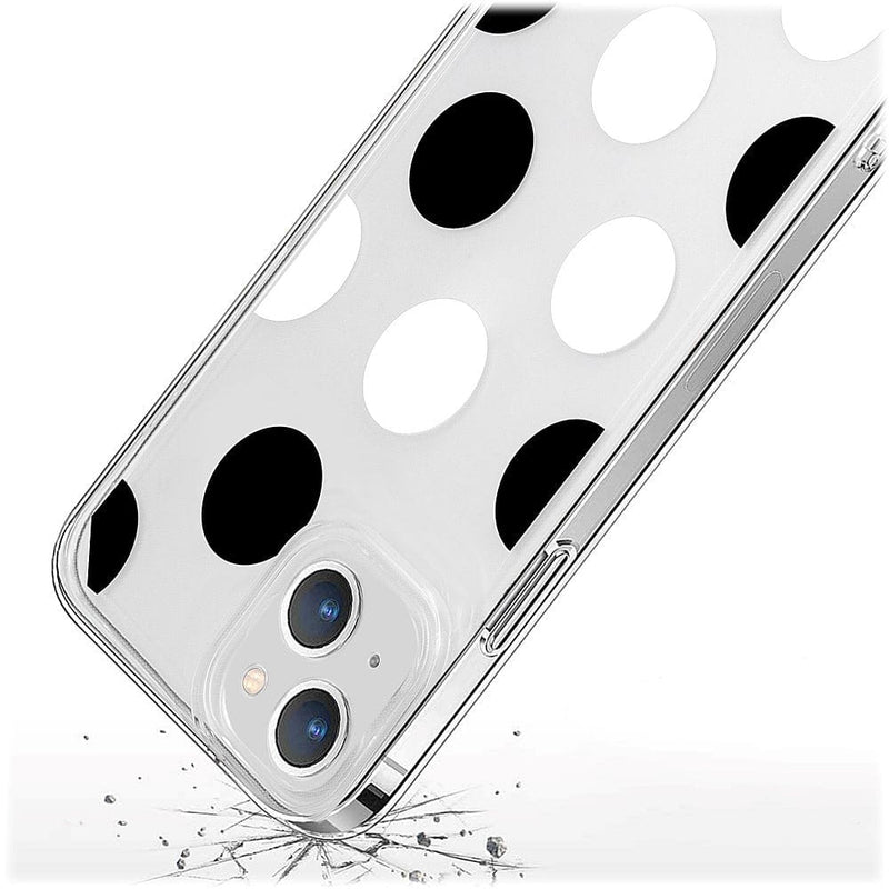 PolkaDot Hybrid-Flex Hard Shell Case for Apple iPhone 14 Plus - Clear/Black/White