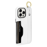 Fingergrip Case with Card Slot for iPhone 15 Pro Max - White