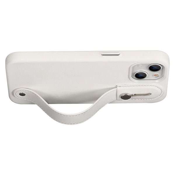 FingerGrip Series Case Faux Leather with Magsafe for Apple iPhone 14 Plus - White