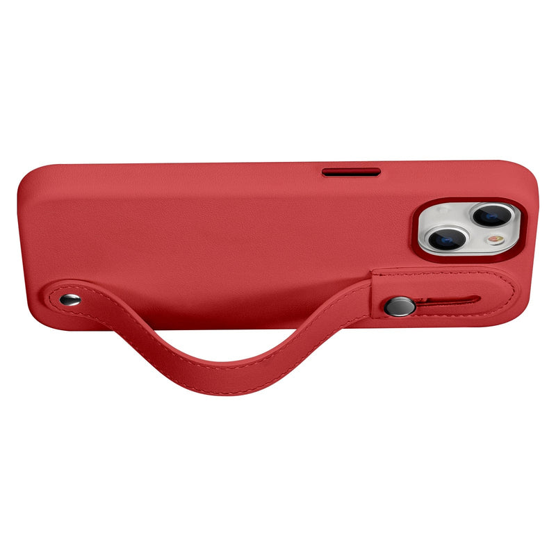 FingerGrip Series Case Faux Leather with Magsafe for Apple iPhone 14 Plus - Red