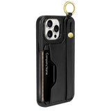 Fingergrip Case with Card Slot for iPhone 15 Pro Max - Black