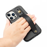 FingerGrip Series Case Faux Leather with Magsafe for Apple iPhone 14 Pro Max - Black