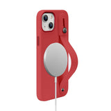 FingerGrip Series Case Faux Leather with Magsafe for Apple iPhone 14 Plus - Red