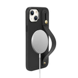 FingerGrip Series Case Faux Leather with Magsafe for Apple iPhone 14 Plus - Black